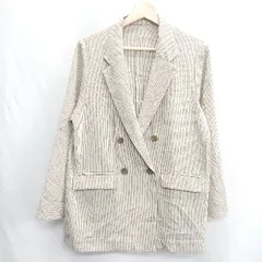 ◇ ⊂ GLOBAL WORK グローバルワーク チェック柄 長袖 ジャケット サイズL ブラウン レディース E  【1501230020381】