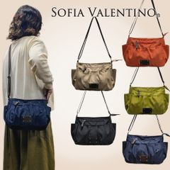【軽量ショルダーバッグ】ソフィアバレンティノ SOFIA VALENTINO レディース バッグ 撥水 斜めがけ 旅行 買い物 通勤 多収納ポケット付き シンプルデザイン ポリエステル素材 49F1-00