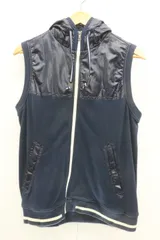 【中古】 BURBERRY BLACK LABEL メンズベスト ジレ 3 ナイロン切替ベスト BURBERRY BLACK LABEL 3 紺 ネイビー 無地