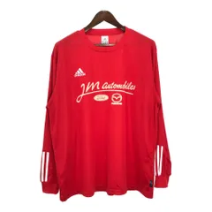 00年代 adidas アディダス 長袖Ｔシャツ スポーツ 企業ロゴ レッド (メンズ XL) 中古 古着 T4450