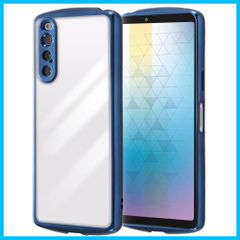 【人気商品】専用 SOG11 スマホケース SO-52D メッキ加工 クリア 耐衝撃 指紋認証対応 ブルー ケース V 10 Xperia デジタルアルキミスト
