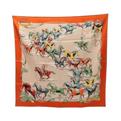 HERMES エルメス カレ90 ダブルフェイス LES MUSTANGSII スカーフ
