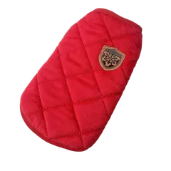 犬服 秋 冬 犬の服 可愛い 中綿ベスト 前開き ボタン ダウン風ジャケット コート 暖かい 猫服 防寒 ドッグウェア ペット服 ワンコ服 小型犬 中型犬 大型犬【②レッド】