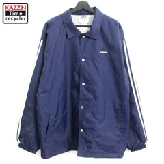 90s vintage adidas 袖ライン 胸刺? ナイロン コーチ ジャケット メンズ 表記Lサイズ