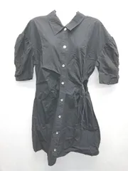 ◇ ⊂ MOUSSY マウジー ウエスト デザイン 半袖 ミニ丈 ワンピース サイズ1 ブラック レディース E  【1505290037709】