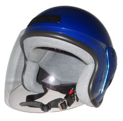 新品！ ZK-400 ヘルメットジェットヘルメット【メタリックブルー 】 SG公認 公道走行可！  全排気量対応 劣化防止UVカット・キズに強いハードコート クリアーシールド+ベンチレータ フリーサイズ(57～60㎝) 