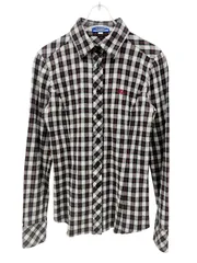 BURBERRY BLUE LABEL (バーバリーブルーレーベル) チェック 長袖 シャツ 36 ブラック×ホワイト レディース/028