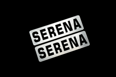 EE-722-2 SERENA 銀黒 アクリル2層 ステッカー 日産 セレナ C25 C26 C27 C28 SR 前期 後期 モデリスタ 2枚1セット