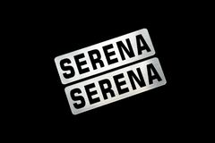 EE-722-2 SERENA 銀黒 アクリル2層 ステッカー 日産 セレナ C25 C26 C27 C28 SR 前期 後期 モデリスタ 2枚1セット