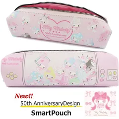 マイメロディ 50周年限定デザイン 即納 スマートポーチ 公式 サンリオ アニバーサリー限定モデル Sanrio ペンケース 筆箱 メガネケース 化粧ポーチ コンパクト 丈夫 小物入れ 可愛い 大人 子供 通学 UFOキャッチャー可愛い パステルピンク