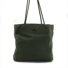 良品 PRADA プラダ 三角ロゴ ナイロン テスート ハンド トート バッグ グリーン レディース ブランド 鞄 カバン k4423
