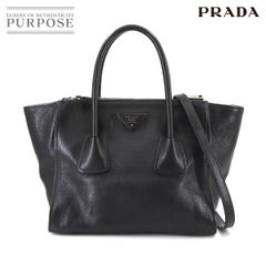 美品 プラダ PRADA 2way ハンド ショルダー バッグ レザー ブラック BB2625M ガンメタ 金具 Hand Shoulder Bag 90284966
