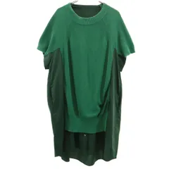 Sacai サカイ 半袖 ニット切替 ドッキング ワンピース 2 グリーン レディース 古着