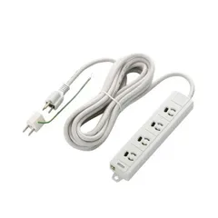 (まとめ) エレコム EU RoHS指令準拠マグネット付抜け止めタップ 3P・4個口 5.0m T-ECOH3450NM 1個 【×5セット】