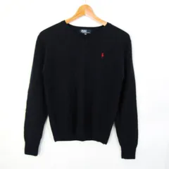 ポロバイラルフローレン セーター 長袖 Vネック ウール トップス キッズ 男の子用 160サイズ ネイビー Polo by Ralph Lauren 【中古】