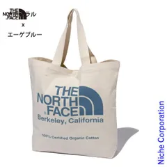 【新品】 ノースフェイス オーガニックコットントート (NM82260) (NB ナチュラルxエーゲブルー)