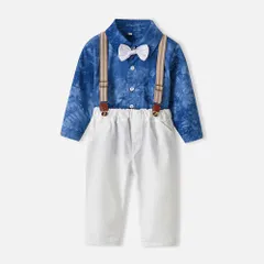 ☆ ブルー×ホワイト ☆ 80CM ☆ キッズ ベビー 男の子 フォーマル セットアップ pmyfomasuit19 ベビー フォーマル 男の子 長袖 ベビー服 赤ちゃん キッズ セット 上下セット パンツ ズボン シャツ 蝶ネクタイ リボン