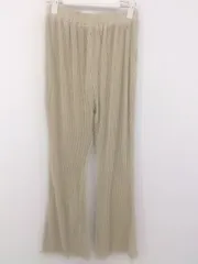 ◇ riche glamour リシェグラマー プリーツ フレア パンツ サイズM ベージュ レディース P  【1302010023451】