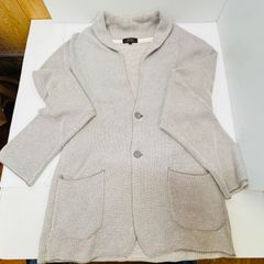 カーディガン グレー　2ボタン　綿麻混合