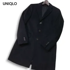 UNIQLO ユニクロ 秋冬 ウール カシミヤ チェスター コート Sz.S　メンズ ネイビー
