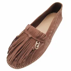 極美品 23ss フェンディ FENDI O Lock Loafers オーロック ローファー ヌバックレザー スエード モカシンシューズ 靴 ロゴ フリンジ 8/27.0cm 茶 ブラウン/☆I13/メンズ/YM3のサムネイル