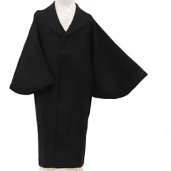 コート 和装コート ウール100％ 黒地 ブラック ロング Ｍサイズ へちま衿 防寒 新品 未着用品 道中着 長コート 長羽織 防寒 厳 No.3-0213