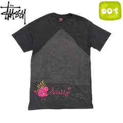 00s STUSSY×REAS ブラック 両面プリント 半袖Tシャツ