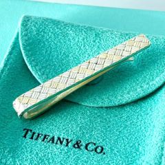 美品】Tiffanyティファニー メッシュ コンビネクタイピン 925/750