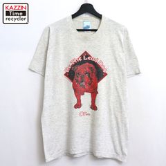 90s USA製 vintage Fruit of the Loom アニマル プリント 半袖Ｔシャツ メンズ 表記Lサイズ