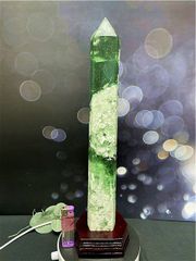約:415mm 1745g超綺麗★雪花オブシディアン六角柱B86Z2/195Z13C