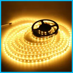 【速発送】短色 Lテープライト● 24Ｖ 高輝度 5M 300連 防水65 切断可能 白ベース/L 強力粘着両面テープ 正面発光 SM 5050 黄