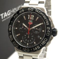 TAG HEUER フォーミュラ1 クロノグラフ CAU1110 クォーツ メンズ SS ブラック 箱付 タグホイヤー ◆送料込◆質屋-10646