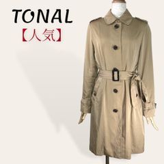 ❤️人気 トーナル ベージュ トレンチコート ステンカラージャケット スプリングコート 38 Ｍ レディース 1632