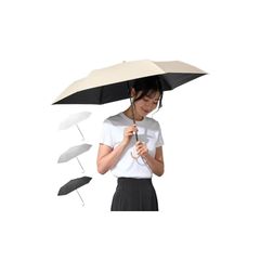 FULIZ 折りたたみ傘 超軽量 日傘 uvカット率 100％ 遮光 遮熱 レディース コンパクト 晴雨兼用 折り畳み傘 完全遮光 J型ハンドル 【女性誌掲載】 (ベージュ) 1