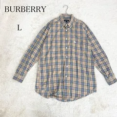 【極美品】BURBERRY 長袖シャツ ノバチェック オーバーサイズ ロゴ刺繍 （L）
