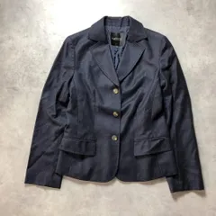 WQ247●LANVIN：ウールカシミアテーラードジャケット●38●紺 イタリア製生地使用 ランバン