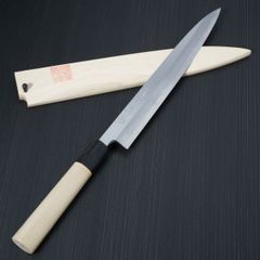 ☆新品送料込☆郷右馬允義弘白二鋼刺身包丁210mm七寸水牛柄マチ磨き裏