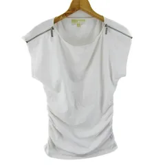 マイケルコース 半袖Ｔシャツ トップス ギャザー ジップデザイン レディース Mサイズ ホワイト Michael Kors 【中古】のサムネイル