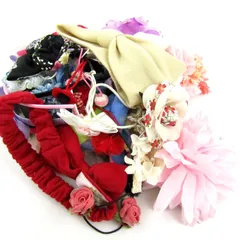 髪飾り 40点セット 未使用有 ヘアゴム カチューシャなど キャラクター ヘアアクセサリー まとめて 大量 キッズ 女の子用 【中古】