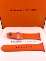 未使用に近い HERMES エルメス Apple Watch アップルウォッチ 専用ベルト 38MM スポーツバンド ラバー オレンジ 箱付属