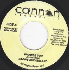 ジャマイカ7” Nadine Sutherland Promise You NONE Cannon Production /00080