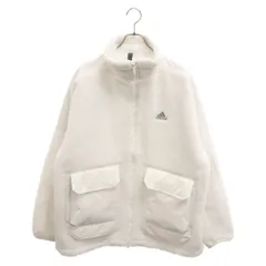 adidas (アディダス) WORD BOA JACKET ワーディング オーバーサイズ ボア フリース ジップアップ ジャケット ホワイト IEI00 IK7342のサムネイル