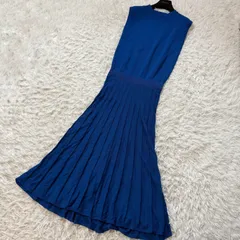 【ROPE Picnic 】ロペ ピクニック ノースリーブ クルーネックプリーツ ニット ロングワンピース