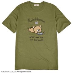 リラックマ サンエックス Tシャツ 半袖 トップス プリント San-X Bオリーブグリーン 春夏