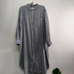 ギンガムチェック ロング シャツ ワンピース 100 サイズ 春 夏 258201