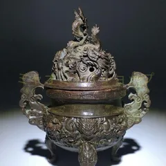 龍の香炉/3脚　陶器 未使用品三つ脚香炉 陶器製 三脚 三足 龍 香炉 茶道具 香立 線香立