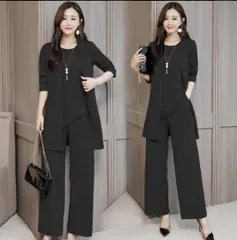 パンツスーツ　セットアップ　ブラック　入園　入学　卒業　OL カジュアル