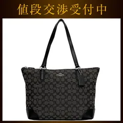 コーチ トートバッグ ec-22593 グレー ブラック シグネチャー