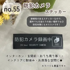 【no.55】防犯カメラステッカー シンプルデザイン インテリア 玄関ポストインターホン プレートステッカー アクリルプレートステッカー マグネット加工 オプション追加もOK