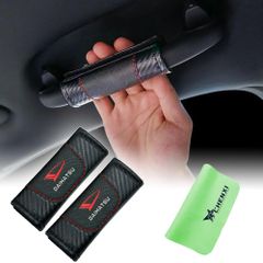 【特価】車アシストグリップカバー 車取っ手カバー 炭素繊維の質感アシストグリップカバー カーグリップカバー 保護グリップ 運転席助手席側グリップカバー 汎用簡単取付 ハンドルカバー カーアクセサリー (ダイハツに適用)